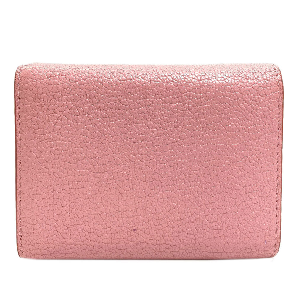 Miu Miu fold Bi Wallet Wallet Leather Heart Compact Black